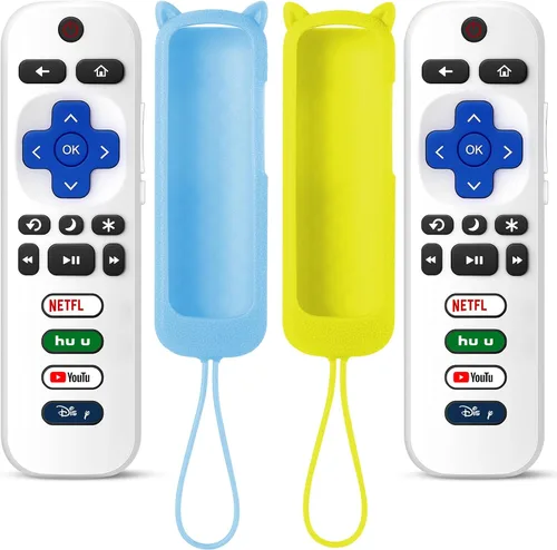 Vista 13 de (Paquete de 2) Repuesto para control remoto Roku TV con cubierta de 2Remote+Cubierta Azul Resplandor+Cubierta Verde Resplandor