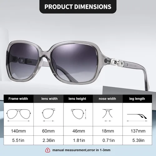 Vista 4 de AOMASTE Retro Square Polarized Sunglasses for Women UV400 Protection Driving Outdoor Eyewear