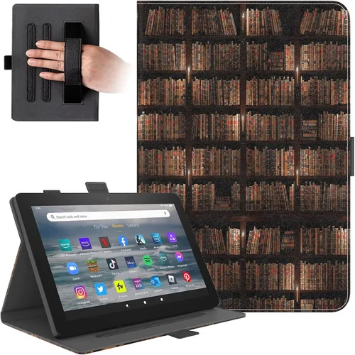 Vista 9 de Dteck Funda para tablet Fire HD 8 y Fire HD 8 Plus, (pantalla HD de 8 pulgadas, 10ª generación) – Funda protectora de cuero con tapa plegable