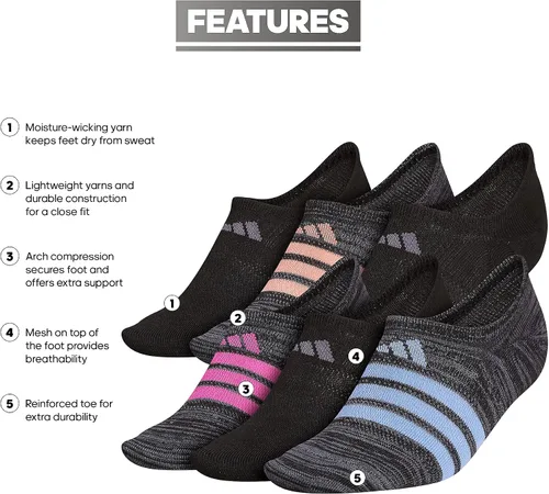 Vista 2 de adidas Calcetines atléticos para mujer 6