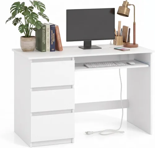 Vista 10 de DREAMADE 42" Computer Desk with 3 Drawers and Keyboard Tray, Natural