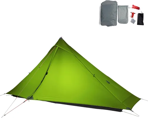 Vista 8 de 3FULGEAR Lanshan1 Pro - Tienda de campaña ultraligera para 1 persona, 3/4 estaciones, profesional de nailon 20D de doble cara, tienda de campaña