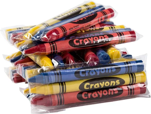 Vista 4 de AmerCare Royal - Crayones no tóxicos para niños, paquete de 3 unidades, envueltos individualmente en violonchelo, colores surtidos para restaurantes