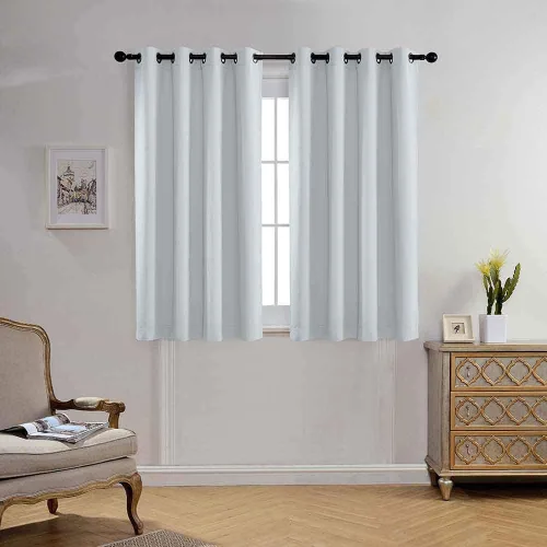 Vista 35 de Miuco paneles de cortina de oscurecimiento con arandelas, cortinas opacas con textura para salón, juego de 2