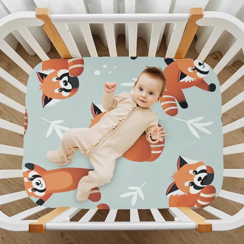 Vista 6 de Blueangle Juego de sábanas bajeras para cuna, suave, transpirable y cómodo, juego de sábanas de bebé para niños y niñas, bonito juego de sábanas