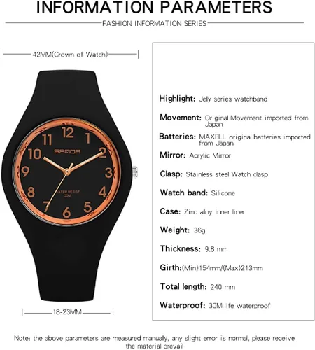 Vista 6 de XCZAP Reloj electrónico impermeable del cuarzo de las señoras de los deportes de la serie de Negro Rosado