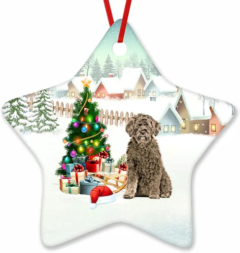 Vista 18 de Prezzy Airedale Terrier - Adorno para decoración de árbol de Navidad, regalos lindos para amantes de los perros, para familiares y amigos, nuevo