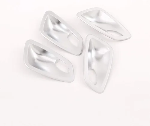 Vista 5 de Accesorios de coche ABS cromo interior puerta tazón cubierta Trim 4pcs para BMW E90 3 serie 2005-2012 (plata)