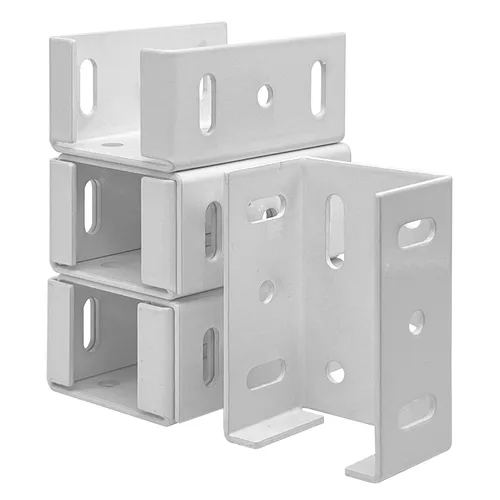 Vista 9 de Soporte de valla de aluminio resistente, 2 piezas for Vinyl Fencing Panel to Post Connection, Metal Replacement for 2.75in Plastic Brackets, Fits