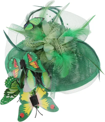 Vista 2 de FRCOLOR Tocado con diseño de mariposas para fiesta de té