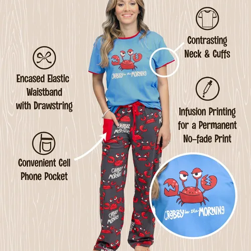 Vista 5 de Lazy One Women's Pajama Set, Short Sleeves with Cute Prints, Relaxed Fit