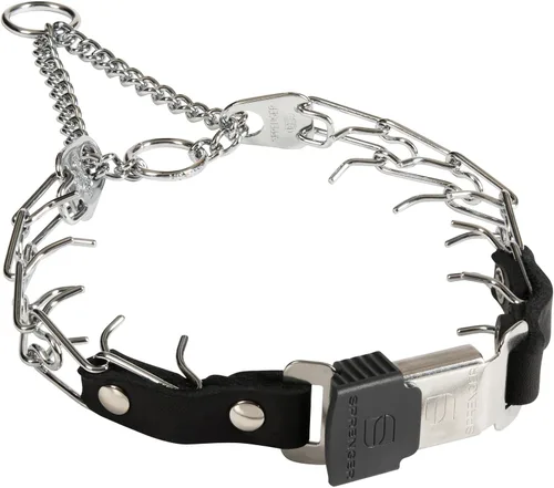 Vista 17 de Herm Sprenger Collar de Entrenamiento para Perros de Liberación Rápida Negro de Acero Inoxidable Collar Sin Tirones Hebilla de Cuero de Liberación