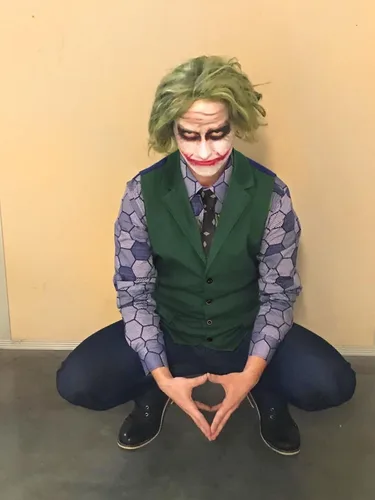 Vista 3 de Disfraz de Joker de Halloween para hombre, camisa de caballero Heath Ledger, traje de corbata
