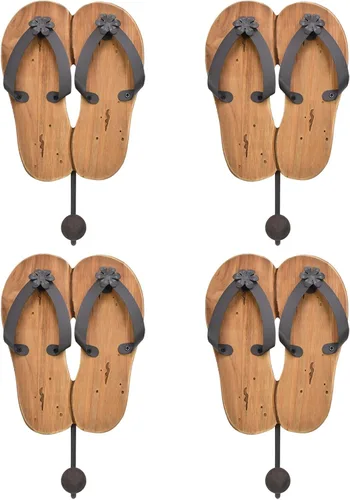Vista 11 de Aecipl Ganchos de madera para colgar en la pared, decoración temática de playa, gancho para toallas para baño, dormitorio, piscina, decoración blanco