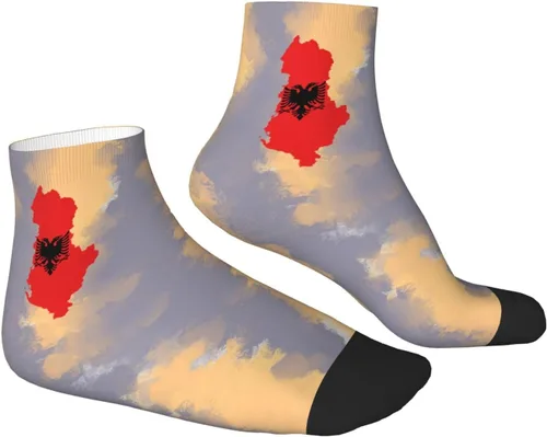 Vista 3 de Flag Of Albania Ankle Socks Winter Low Cut Sports Warm Comfort Breathable Casual Socks For Mens And Womens