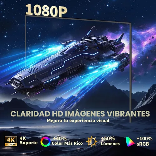 Vista 4 de Mini proyector 1920*1280P HD Smart Projector con Wifi y BT incorporado App