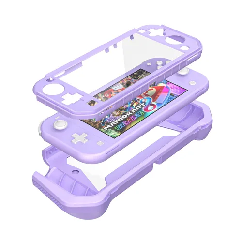 Vista 2 de iNOTOGG Funda protectora de pantalla compatible con Nintendo Switch Lite con agarre de mano, funda protectora desmontable con diseño a prueba