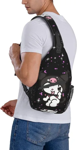 Vista 9 de Bolso casual para el pecho, bolso cruzado de dibujos animados, bolso de hombro kawaii para ciclismo, deportes, senderismo