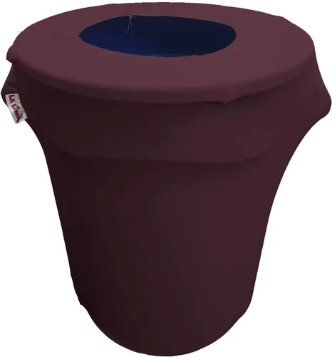 Vista 5 de LA Linen Funda elástica de elastano ajustable para cubo de basura Slim Jim de 23 galones, cubierta de contenedor de residuos, decoración de patio