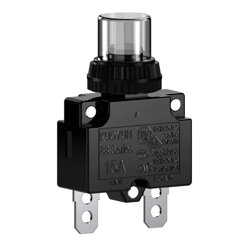 Vista 8 de Disyuntores de 3 Amperios Protector de Interruptor de Sobrecarga Térmica Serie 88 Restablecimiento Manual con Botón Pulsador con Terminales