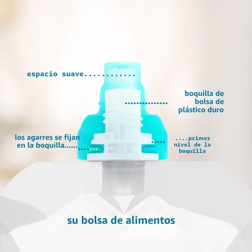 Vista 5 de ChooMee SoftSip - Tapas para bolsas de alimentos, 4 colores + funda morada, evita derrames y protege la boca de los niños Estuche púrpura