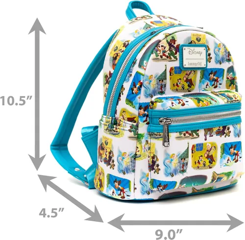 Vista 4 de Loungefly Disney Mini Mochila Pinocho Little Golden Books AOP Multicolor