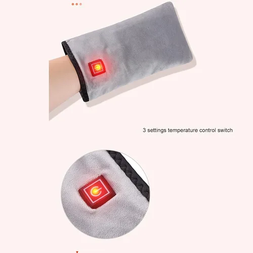 Vista 2 de Manoplas de calentamiento eléctricas, guantes de mano de belleza calentados con USB 3 ajustes, guantes de calentamiento eléctricos, guantes térmicos