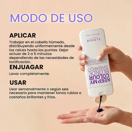 Vista 4 de ELEVEN AUSTRALIA Keep My Colour Blonde Shampoo Perfecto Para Cualquier Rubio Natural o No