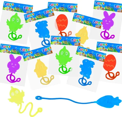 Vista 10 de Manos Pegajosas de Navidad a Granel 36 Piezas Estilos Navideños Juguetes Elásticos para Niños y Niñas, Rellenos de Piñata, Rellenos de Calcetines