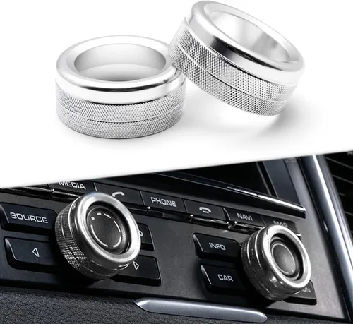 Vista 9 de Xotic Tech - Consola central de CA con control de clima multimedia para pomo de volumen, cubierta compatible con Porsche Cayenne y Panamera Azul