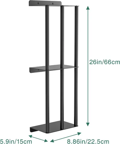 Vista 4 de susswiff Toalleros para baño: toallero montado en la pared de 26 pulgadas, toallero de 2 niveles mejorado con 3 barras verticales y 3 estantes