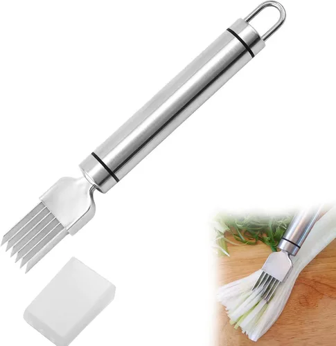 Vista 8 de PCTC Cuchillo de Acero Inoxidable para Cebolla Verde Picada, Utensilio de Cocina para Cortar Verduras y Cebolla, Cuchillo Afilado para Cortar