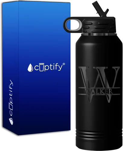 Vista 91 de Vaso personalizado de regalo de cumpleaños para mujeres y hombres, con monograma de escritura dividida, inicial y nombre grabado en negro, taza