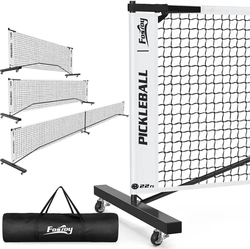Vista 9 de Fostoy Portable Pickleball Net Set with Wheels, 22 FT & Half Court 11 FT