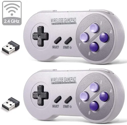 Vista 6 de SNES Wireless Controller 2ps Game Controller with USB Wireless Receiver can Play with The Windows iOS Linx Android Devices