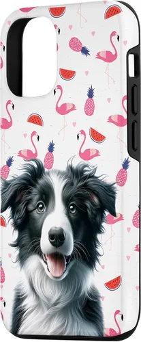 Vista 2 de Funda para iPhone 15 Border Collie Flamingo Pink Pineapple Red Watermelon Hearts