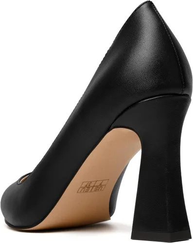 Vista 7 de MERRORI Zapatos de tacón alto y grueso para mujer, sin cordones, punta cerrada, punta puntiaguda, tacón mate, zapatos de tacón de 3.3 pulgadas