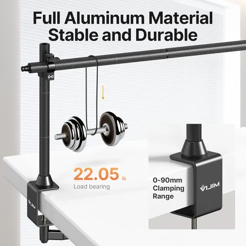 Vista 2 de JUSMO LS15 Pro Soporte de Escritorio para Cámara, Plataforma de Montaje de Cámara Aérea de Aluminio, Poste de Mesa Multidispositivo para Montar