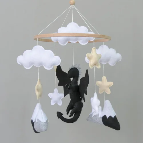 Vista 8 de Boucle Cloud Moon - Cuna móvil boho para cuna para cuna neutral para guardería móvil para niños y niñas blanco (White 10)