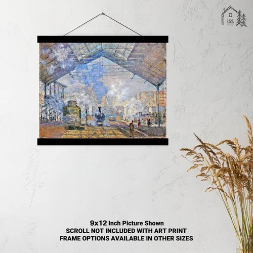 Vista 4 de Impresión de póster premium de la estación de San Lazare de Claude Monet Reproducción de pintura de arte fino Regalo de decoración de arte