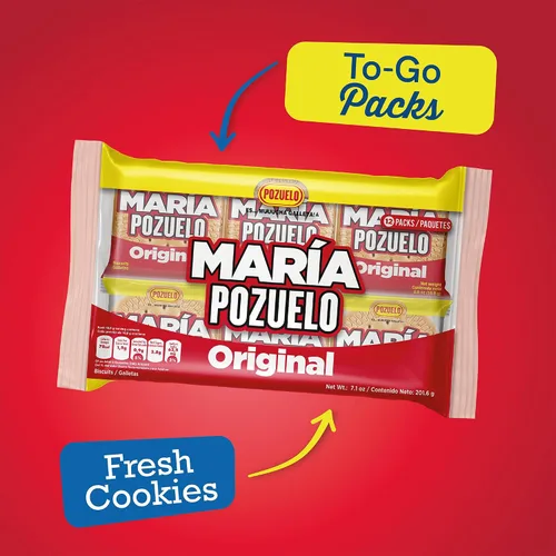 Vista 5 de María Pozuelo, Galletas originales, 8.89 oz (paquete de 3) Paquetes de aperitivos individuales