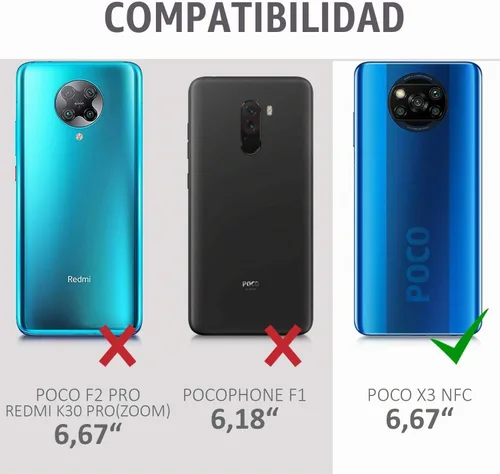 Vista 6 de kwmobile Funda compatible con Xiaomi Poco X3 NFC/Poco X3 Pro - Funda protectora de silicona TPU suave y delgada - Negro mate