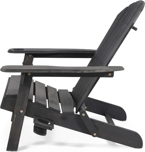 Vista 8 de Christopher Knight Home Christine - Silla plegable Adirondack de madera de acacia para exteriores, color gris oscuro