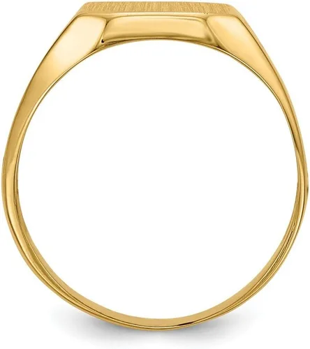 Vista 2 de Anillo de sello con monograma grabable de oro amarillo sólido de 14 k para hombre, talla 9, Metal
