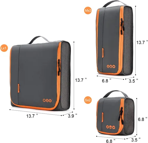 Vista 7 de BAGSMART - Cubitos de compresión, 3 tamaños, organizador de equipaje de viaje, para accesorios de transporte