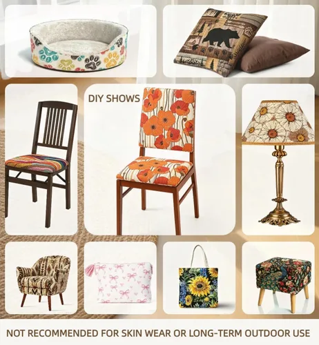 Vista 9 de Feelyou The Yard - Tela floral de hojas suave de 1 yarda para los amantes Beige y verde amarillo