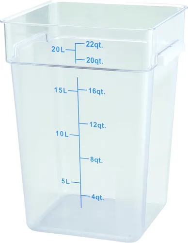 Vista 13 de Winco Contenedor de plástico cuadrado blanco de 22 cuartos