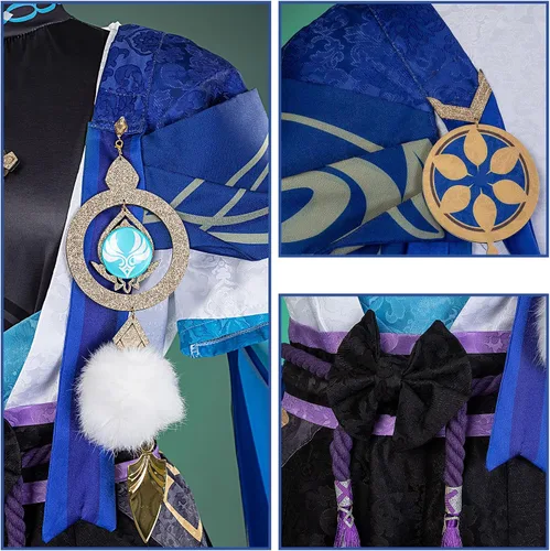 Vista 6 de Genshin Impact Cosplay Jacquard Upgrade Ver Ganyu Aether Zhongli Kaveh Cosplay