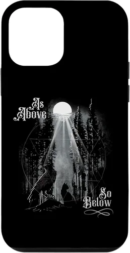 Vista 16 de Funda para iPhone 16 para hombre como arriba tan abajo Wiccan Pagan Tree of Life Crow Cat Case
