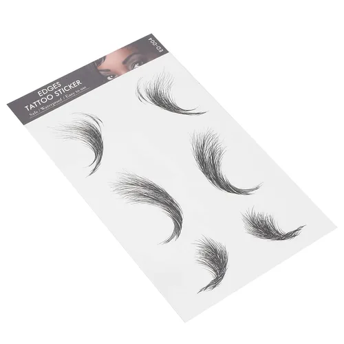 Vista 6 de FILFEEL Pegatinas para bordes de cabello, tatuajes temporales de moda, bordes para cabello, bricolaje de larga duración, calcomanía de línea capilar